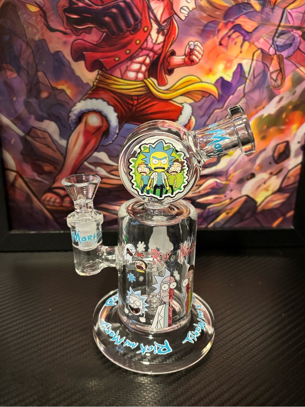 Rick and Morty Glass - Clear with Blue Accents
